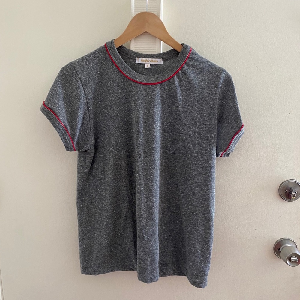 Tuesday Bassen Ringer Rydell T-Shirt Grey and Red
